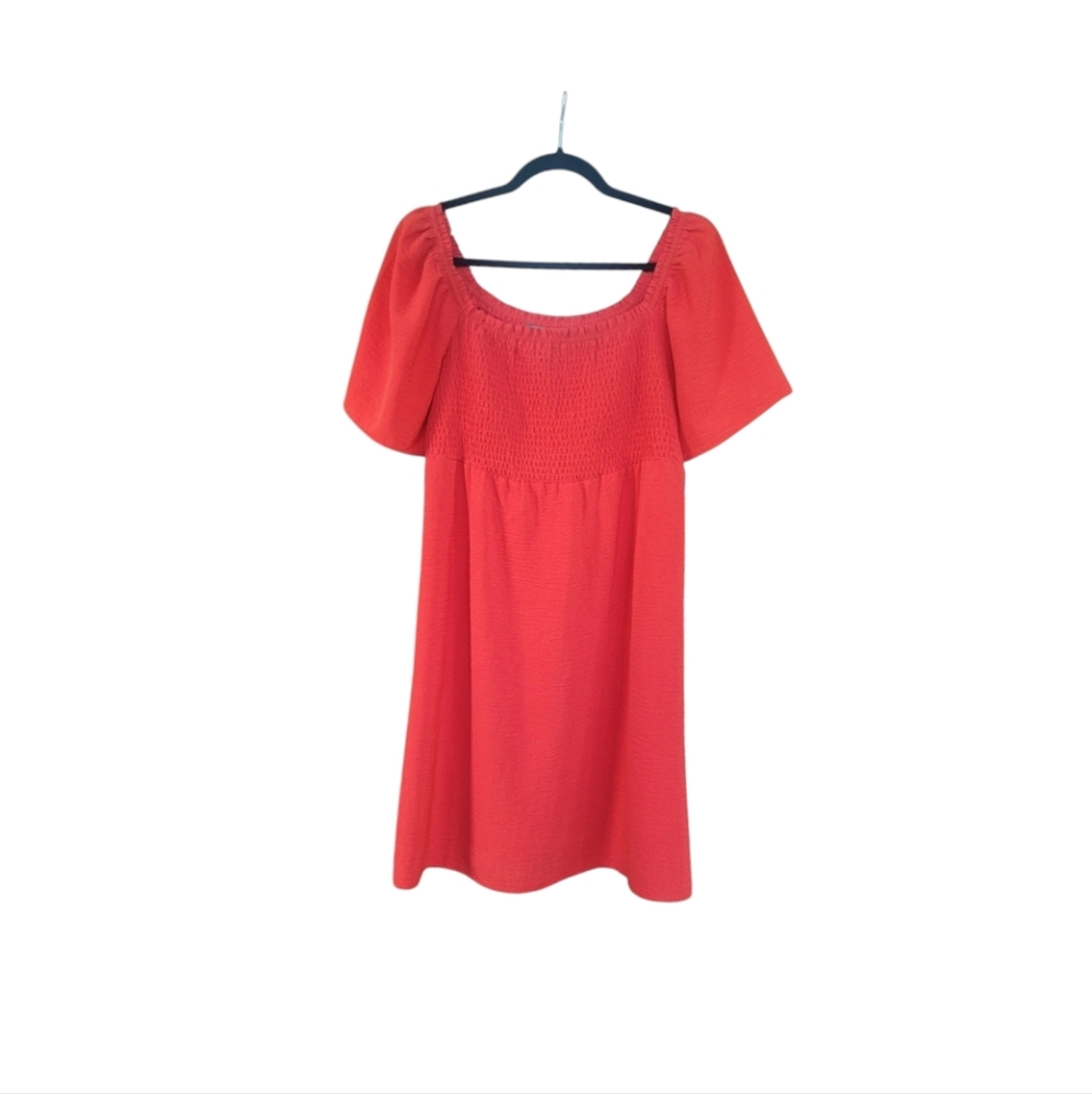 Red short sleeve midi dress size PL